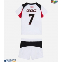 Otroški Nogometni dresi AC Milan Santiago Gimenez #7 Gostujoči 2025-26 Kratek Rokav (+ Kratke hlače)